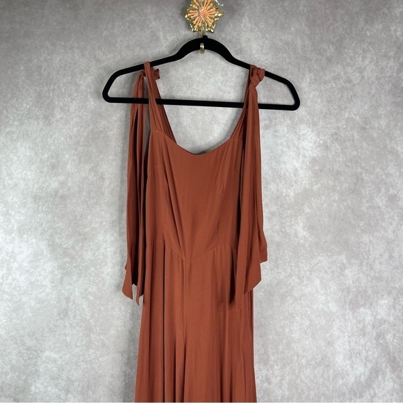 S/W/F SWF Zest Wide Leg Sleeveless Tie Shoulder Strap Square Neck Jumpsuit Sz XS - Picture 3 of 10